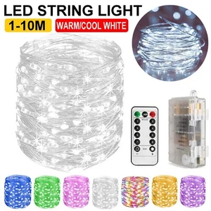 1-10M LED String Battery Powered Copper Wire Fairy Lights Xmas Wedding Party - Picture 1 of 15