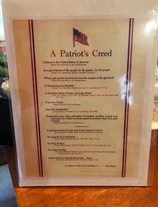1918 War Stamps A Patriot's Creed Poem Thick Corrugated Matted 11.5x9” USA NICE! - Picture 1 of 2