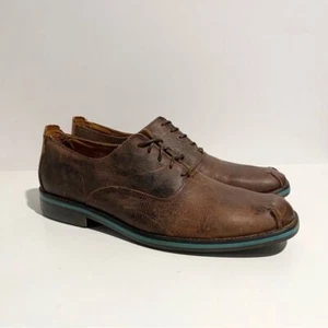 Mens John Fluevog Oxford Leather Derby Dress Shoes Brown Size 9 - Picture 1 of 11