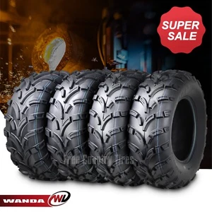 Set of 4 WANDA ATV Tires 25x8-12 25x8x12 Front & 25x10-12 25x10x12 Rear 6PR Mud - Picture 1 of 7