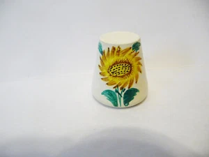 THIMBLE HANDPAINTED PAPIER MACHE SUNFLOWERS - Picture 1 of 5