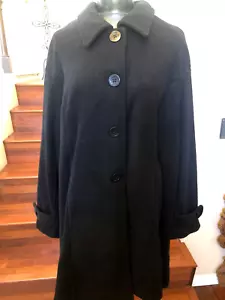Roaman's Women's Black Long Coat Warm Fleece Work Casual Plus Size 3X New - Picture 1 of 9