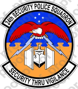 STICKER USAF 24TH SECURITY POLICE SQUADRON - Picture 1 of 2
