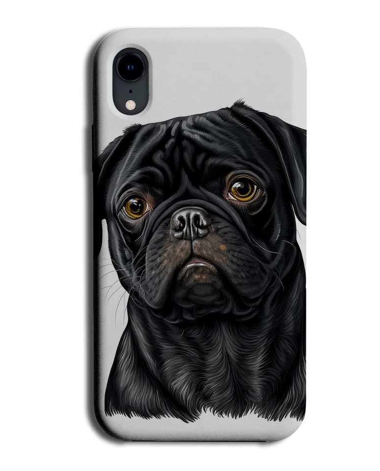 Black Pug Puppy Phone Case Cover Puppies Pugs Face Dog Dogs Coloured Colour CA01 — 第 1/1 张图片
