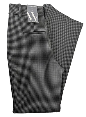 Pantalones Ponte Worthington Ultra Elastizados Para Mujer Talla 4 Pierna Acampanada Marrón Pata de Gallo Foto 1 de 4