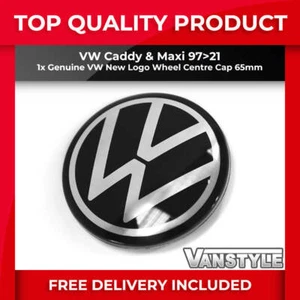 FITS VW CADDY 97>21 GENUINE NEW VW LOGO ALLOY WHEEL HUB CAP CENTRE CAP X1 65mm - Picture 1 of 8