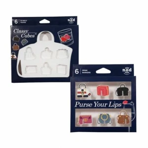 Nod Products Designer Purse Cocktail Markers & Stylish Bag Ice Tray - Set of 2 - Picture 1 of 4