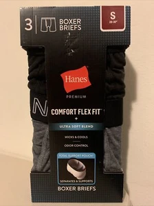 Hanes Comfort Flex Fit Boxer Briefs 3 Pack Size Small Ultra Soft Stretch - Picture 1 of 4