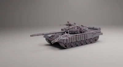 3D Printed 1/72 Russian T72-B Main Battle Tank Model Unpainted - Image 1 of 3