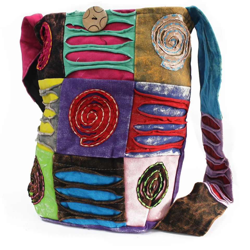 Patchwork Colourful Shoulder Bag Handmade 44cm Long 55cm Wide
