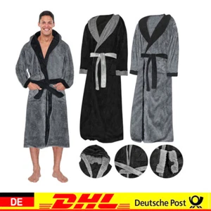 Damen & Herren Bademantel mit Kapuze Saunamantel Morgenmantel Microfaser Unisex. - Bild 1 von 24