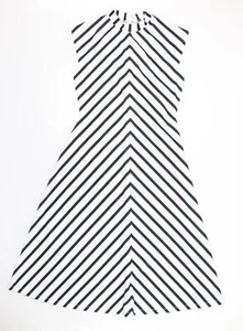 Mexx Womens White Chevron Polyester Blend A-Line Size 10 - Picture 1 of 10