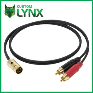 5 Pin Din to 2 x RCA Phono Cables. B&O, Quad Lead DVD/CD/AMP to AUX, HIFI, PRO - Picture 1 of 4
