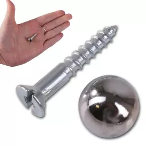 1" Polished Chrome MIRROR SCREWS & DOMES Wall Fixing Mounting Cap Head Bolt - Picture 1 of 2