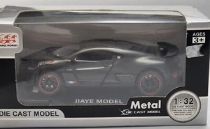 Bugatti Divo Pull Back Diecast Double Jiaye Model scale 1:32 Matte Black - Picture 1 of 2