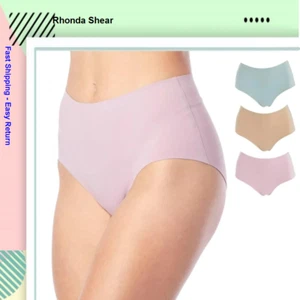 Rhonda Shear 3-pack High-Waisted Leisure Briefs, Beige/Seafoam/Pink, 1X - Picture 1 of 2