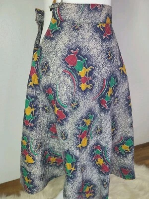 Vintage 1950s Tiny Dancers Novelty Print skirt, Quilted Ballerinas rockabilly XS - Image 1 of 4