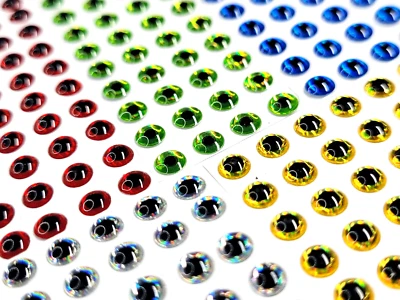 3D HOLOGRAPHIC FISH EYES - 4 Sizes - 5 Color - FLY TYING MATERIALS Stick-On Eyes - Image 1 of 4