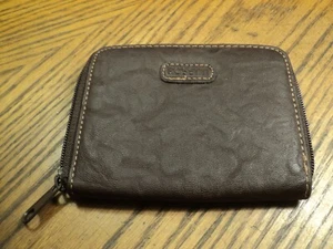 Vintage Rosetti Black Women's Zip Around Wallet Organizer w/Pattern 5-3/8" Wide - Picture 1 of 11