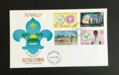 SC17 TUVALU 1982 FDC 75th anniv. of the boy scout movement - Image 1 of 2