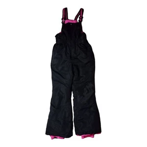Mädchen LG 10-12 Schneeanzug Hose Overall Ski Snowboard Träger Swiss Tech schwarz & pink - Bild 1 von 13