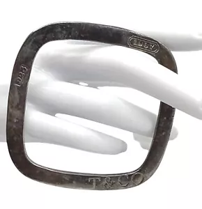 Vintage T&Co Sterling Silber 1837 Quadrat Armreif Armband Gravur 925 - Bild 1 von 7