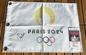 CHARLEY HULL SIGNED 2024 PARIS OLYMPICS FLAG LPGA SEXY RACC TRUSTED SELLER A JSA - Picture 1 of 1