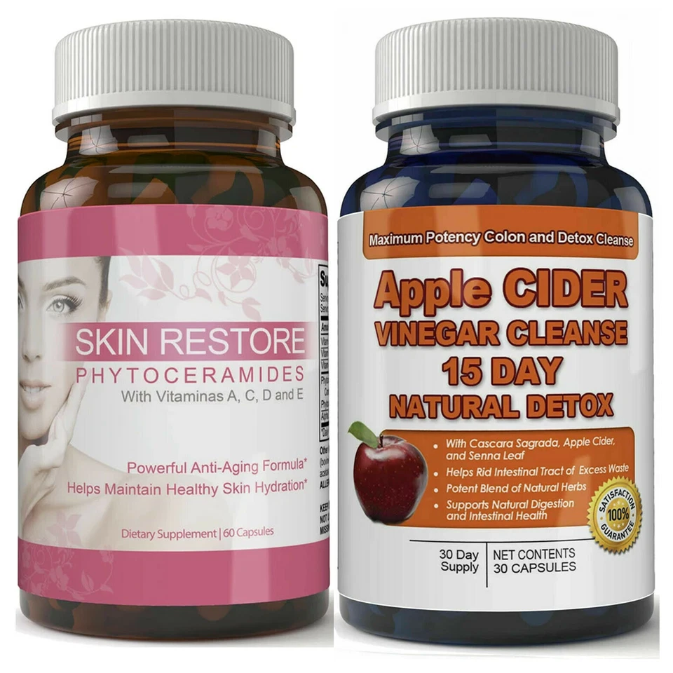 Suplementos para perda de peso antienvelhecimento e vinagre de maçã para restauração da pele - Imagem 1 de 4