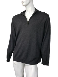 CLUB ROOM Charcoal Gray Merino Wool Mens 1/4 Zip Sweater sz XXL NWT $75 - Picture 1 of 2