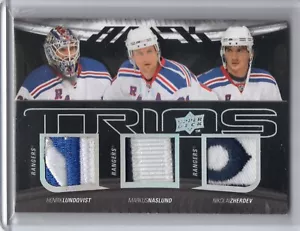 2009-10 UD Black Trios Patch #T3J-NLZ Henrik Lundqvist Naslund Zherdev 1/5 - Picture 1 of 2