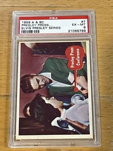 1959 A & BC Elvis Presley #7 PSA 6 Escort 1956 Topps Bubbles UK Version RARE - Picture 1 of 2