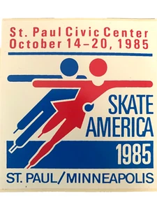 Skating Vintage 1985 Sticker Decal Ice Skate America St. Paul Civic Minneapolis - Picture 1 of 3