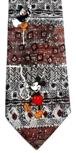 Mickey Mouse Unlimited Disney Men's Necktie Donald Duck Mickey Mouse Multi Color - Picture 1 of 5