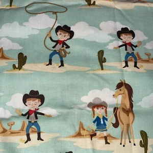 SASPARILLA By Riley Blake Designs - 100% Cotton - ONE YARD - Rare OOP Cowboys - Picture 1 of 2