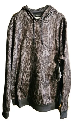 Drake Mossy Oak Men's Back Eddy Embossed Logo Bottomland Camo Hoodie Size XL NWT - Image 1 of 4