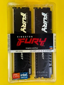 Kingston FURY Beast 64GB (2 x 32GB) 288-Pin PC RAM DDR5 6400 PC5 51200 Arbeitsspeicher CL - Bild 1 von 2
