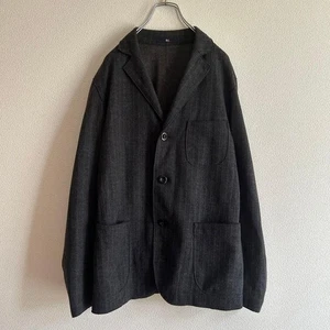 45R 45rpm Wool Tailored Jacket Striped Dark Gray Size 3/L Japan Made Used - Picture 1 of 11