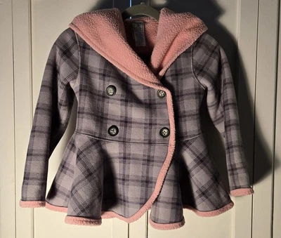 Mack & Co Size 5 Gray And Pink Plaid Girls Coat - Image 1 of 3