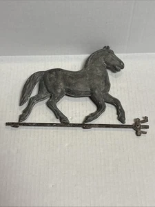 Alte Blechfigur mit laufendem Pferd aus Metall - Wetterfahne oder Schildteil - Bild 1 von 16