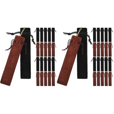  2 Count Velvet Pen Pouches Drawstring Storage Bags Sleeve for Pens - Image 1 of 4