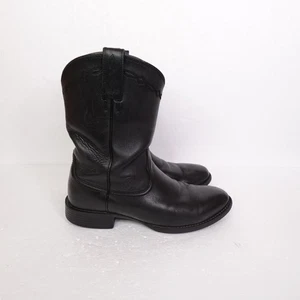 Ariat Stiefel Herren Größe 9,5 Schwarz Leder Western Cowboy Roper Zum Überziehen 10002280 - Bild 1 von 13
