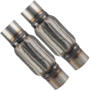 2pcs Heavy Duty Exhaust Flex Pipe Stainless Steel Double Braid 2"x 6" Overall... - Picture 1 of 5