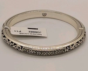 Brazalete Brighton Cruz Sagrada Plata con Cristales de Swarovski Nuevo con Etiquetas - Imagen 1 de 5