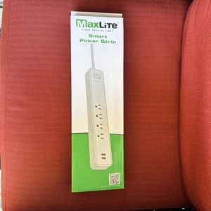 MaxLite Smart Power Strip 4 Outlet USB Charger Surge Protector - Google & Alexa - Picture 1 of 4