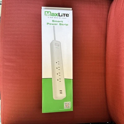 MaxLite Smart Power Strip 4 Outlet USB Charger Surge Protector - Google & Alexa - Image 1 of 4