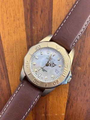 Invicta Watch Women Gold Tone Mother Of Pearl Date 0062 36mm New Battery - Image 1 of 4