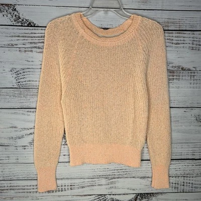 Free People Electric City Linen Blend Knit Pullover Sweater Tangerine Women’s XS - Image 1 of 4