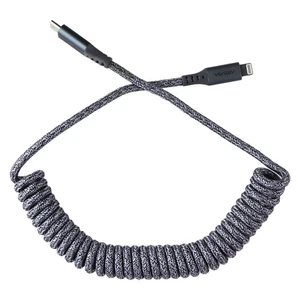 Cable Ventev (3 pies) sin enredos carga/sincronización hélice en espiral USB-C a 8 pines - gris - Imagen 1 de 3