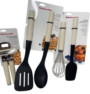 KitchenAid Almond Multifunction Can Opener & 2-Piece Baking & Tool Sets New - Picture 1 of 6