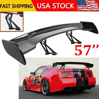 57" Rear Spoiler Wing For Ford Mustang 2005-2009 Truck GT Style Glossy Black Foto 1 de 4